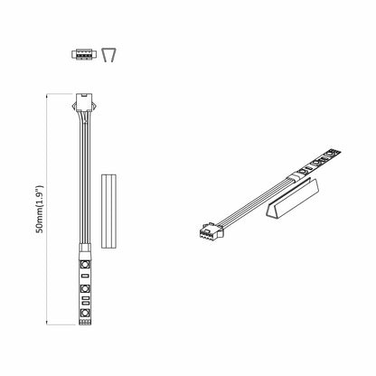 LED Streifen 2 pcs Schwarz und Mehrfarbig 1745 mm