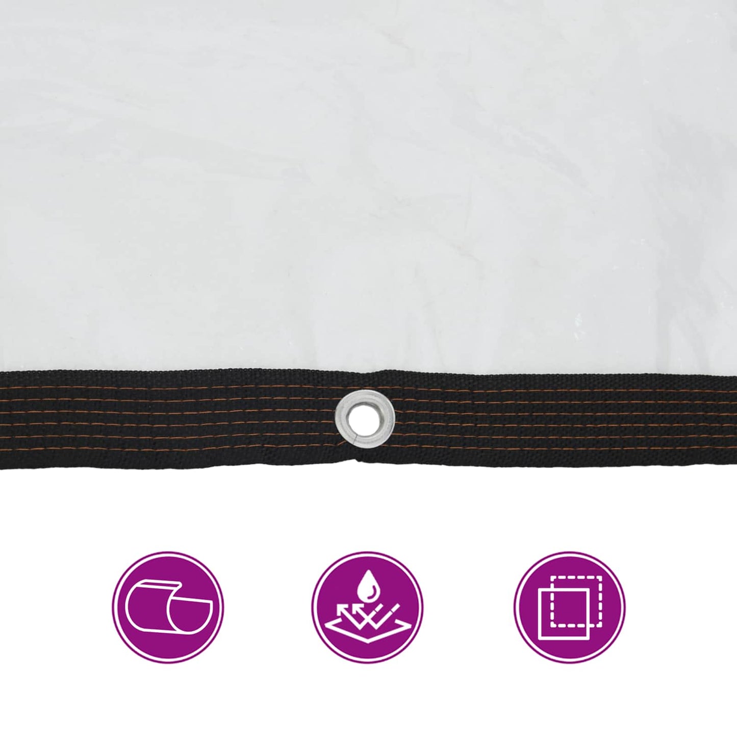 Plane mit Ösen Transparent 4 x 12 m Polyethylen