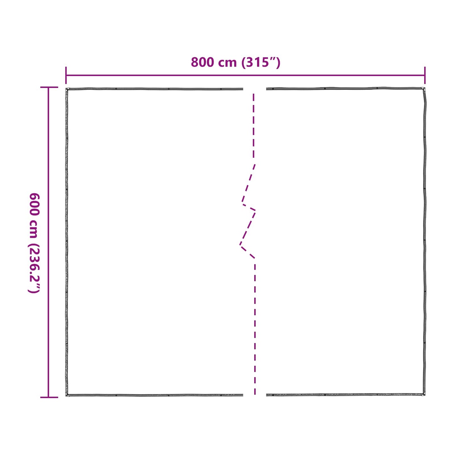 Plane mit Ösen Transparent 6 x 8 m Polyethylen
