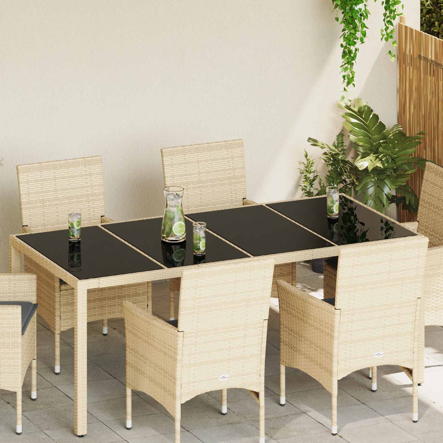 vidaXL Tischplatte 4 pcs Schwarz Glas