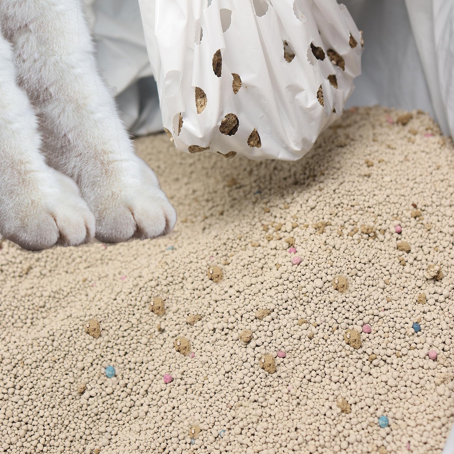 Siebbeutel für Katzenstreu mit Löchern, Kordelzug, kratzfest (1, 36 x 18 Zoll (7er-Pack)) 