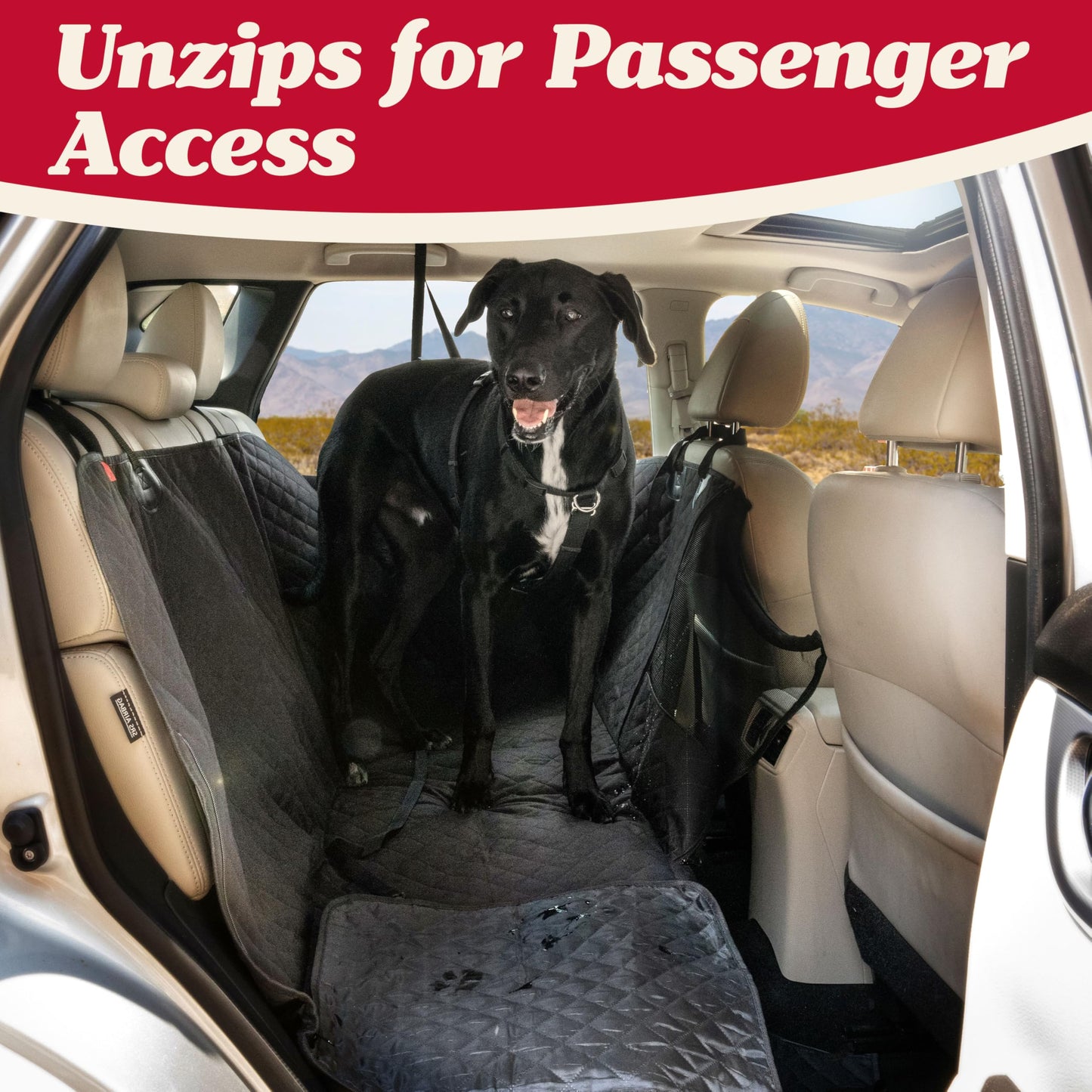 Lusso Gear Autositzbezug für Hunde – Wasserdichter, rutschfester Rücksitzschutz – Rücksitzbezug für Hunde – Universell passend für Limousinen, LKWs und SUVs – Kratzfester Rücksitzbezug – Maschinenwaschbar 