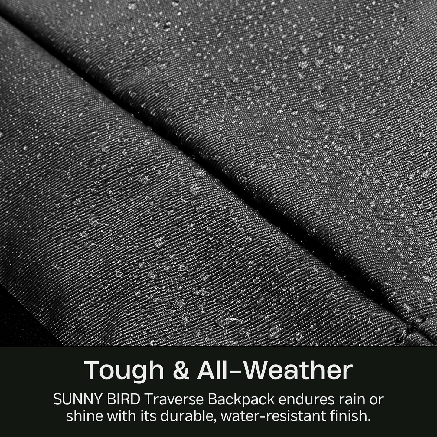 SUNNY BIRD Laptop-Rucksack, 15,6-Zoll-Laptop-Arbeitstasche, weit zu öffnender Freizeitrucksack für Damen, Herren und Erwachsene (Schwarz)