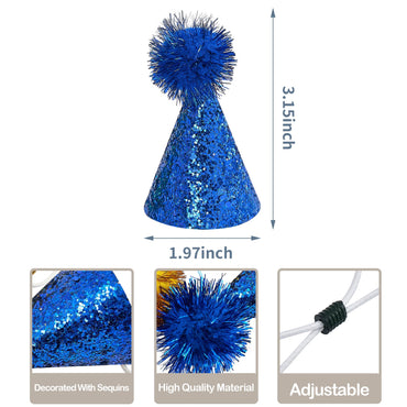 Haustiershow 10er-Pack Mini-Hundehüte, Katzenhüte, Geburtstagshüte, Kaninchenhüte für Feiertage, Hochzeiten, Welpen- und Kätzchenkostüm-Accessoires