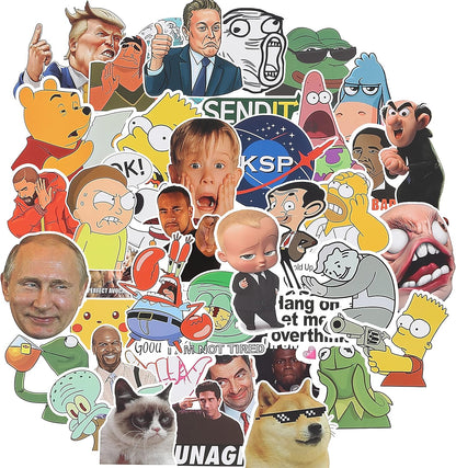 Mr. Pen Fun Covers - 131 pc Water Bottle Stickers with Memes and Vinyl