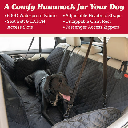Lusso Gear Autositzbezug für Hunde – Wasserdichter, rutschfester Rücksitzschutz – Rücksitzbezug für Hunde – Universell passend für Limousinen, LKWs und SUVs – Kratzfester Rücksitzbezug – Maschinenwaschbar 