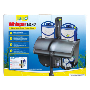 Tetra Whisper EX 70 Filter für Aquarien von 45 bis 70 Gallonen, geräuschlose Mehrstufenfiltration, WEISS