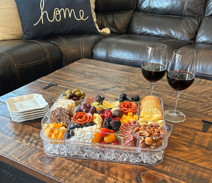 Prodyne Servierplatte für Wurstwaren auf Eis und gefüllte Eier auf Eis, 2-teiliges Servierset