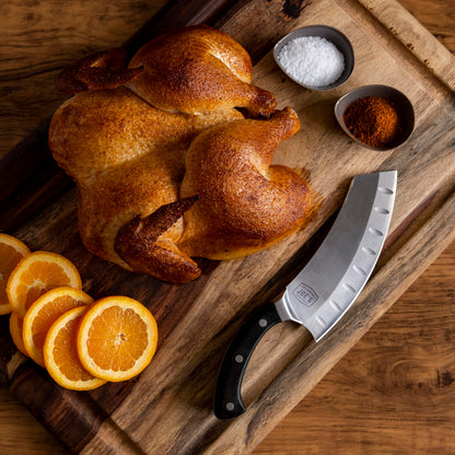 Oklahoma Joe's Schmiedebeil &amp; Kochmesser mit Holster, Silber/Schwarz