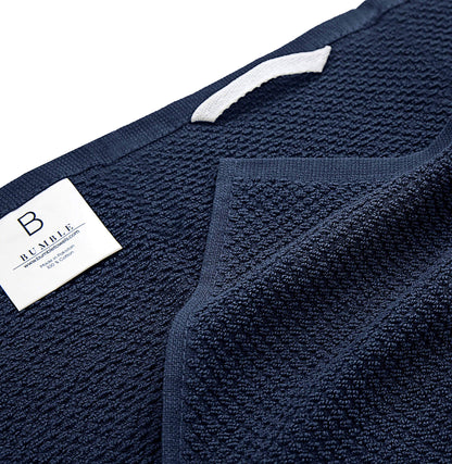 Hochwertige Küchentücher (40 x 65 cm, 6er-Pack) | Große Küchenhandtücher aus Baumwolle | Gestreiftes Popcorn-Muster | Geschirrtücher | 430 g/m² hochsaugfähiges Geschirrtuch-Set mit Aufhängeschlaufe | Blau