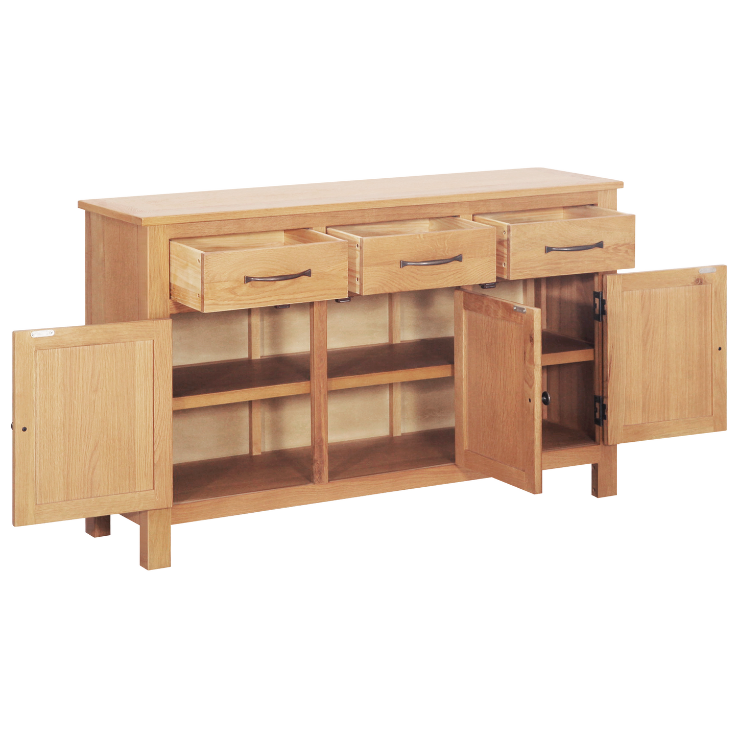 vidaXL Sideboard Braun 112 x 33,5 x 70 cm Massivholz Eiche