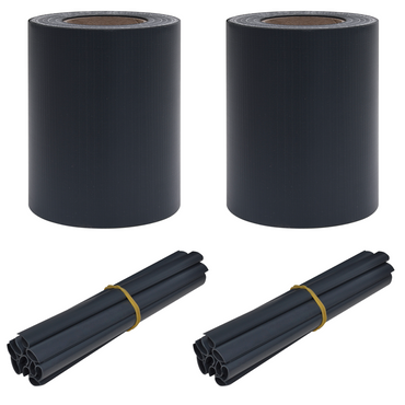 vidaXL Garten Sichtschutzbildschirme 2 pcs Dunkelgrau 35 x 0.19 m PVC