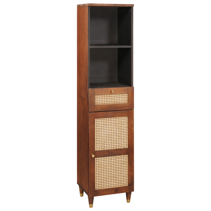 vidaXL Badezimmerschrank 3 pcs Braun und Schwarz Massivholz Mango