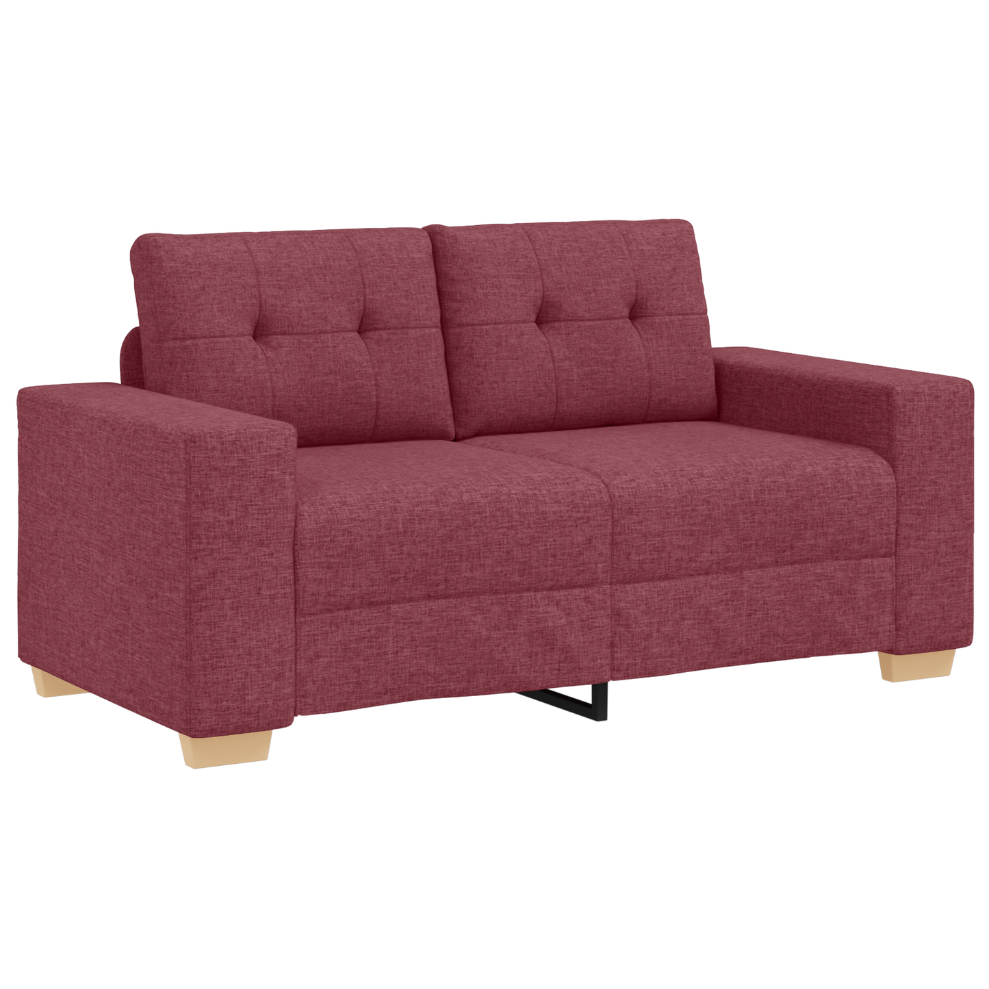 vidaXL Sofa Set mit Kissen 2 pcs Weinrot 221 x 78 x 80 cm Stoff