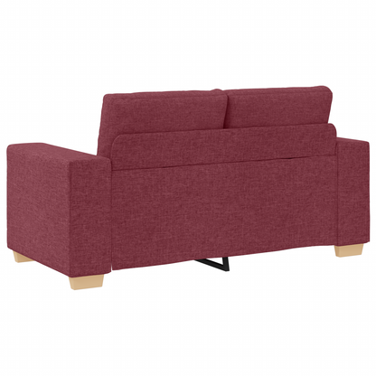 vidaXL Sofa Set mit Kissen 2 pcs Weinrot 221 x 78 x 80 cm Stoff