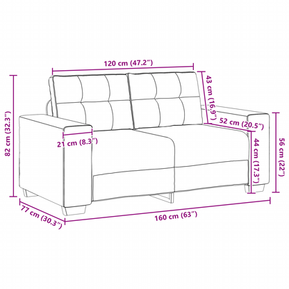 vidaXL Sofa Set mit Kissen 2 pcs Weinrot 221 x 78 x 80 cm Stoff