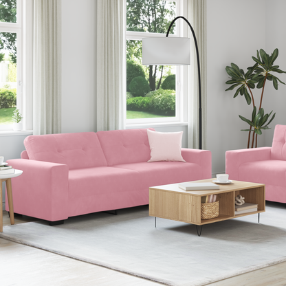 vidaXL | Ensemble de canapés | 2 pcs Rose 221 x 78 x 80 cm Velours