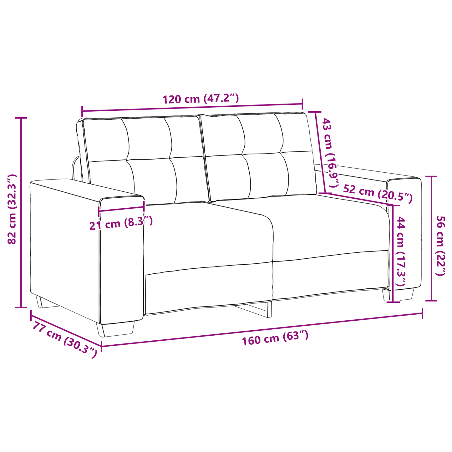 vidaXL | Ensemble de canapés | 2 pcs Rose 221 x 78 x 80 cm Velours