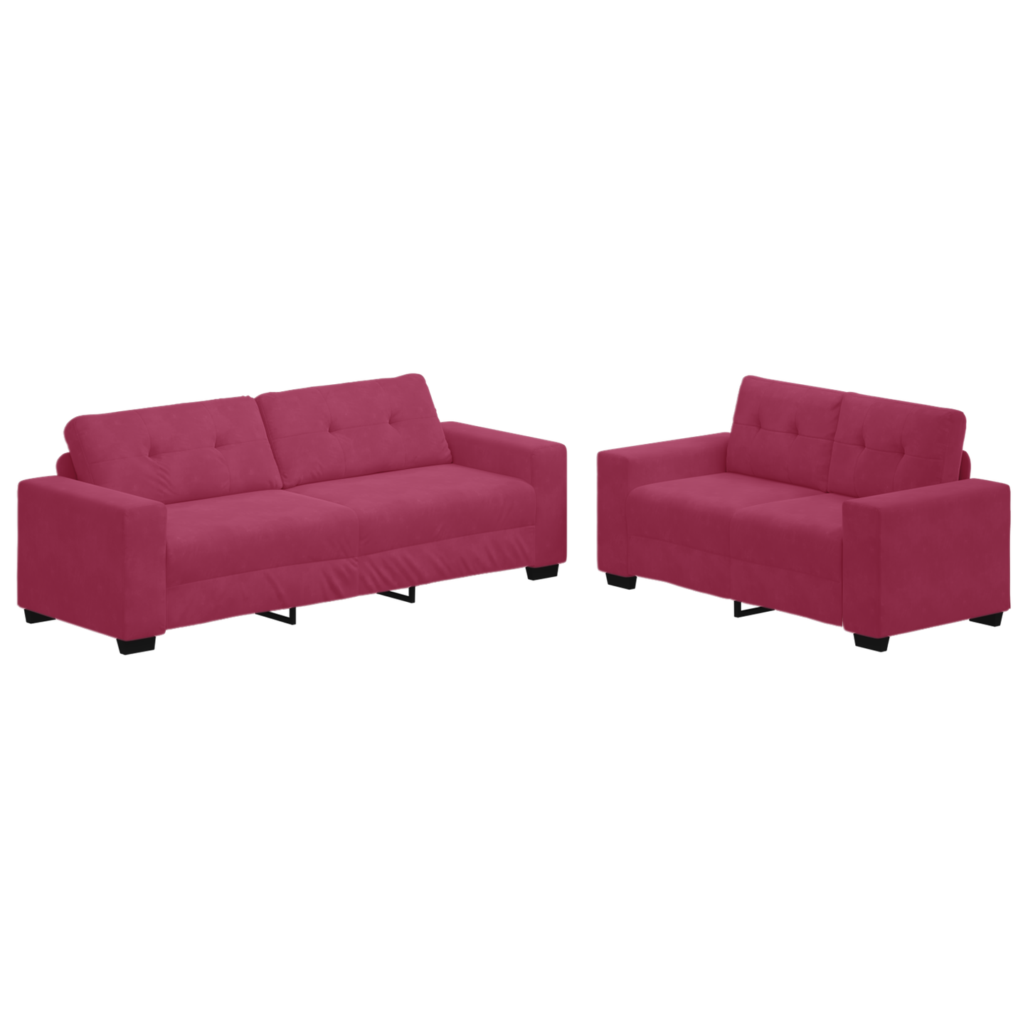 vidaXL Ensemble de canapés 2 pièces Rouge bordeaux 221 x 78 x 80 cm Velours