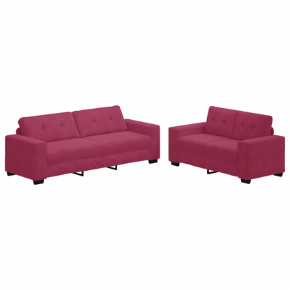 vidaXL Ensemble de canapés 2 pièces Rouge bordeaux 221 x 78 x 80 cm Velours