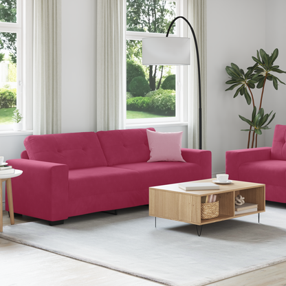 vidaXL Ensemble de canapés 2 pièces Rouge bordeaux 221 x 78 x 80 cm Velours