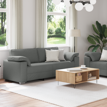 vidaXL Sofa 2 pcs Dunkelgrau 219 x 80 x 82 cm Stoff