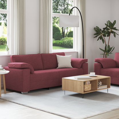vidaXL Sofa 2 pcs Weinrot 219 x 80 x 82 cm Stoff