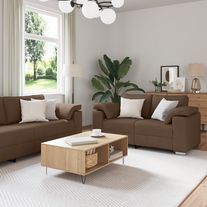 vidaXL Canapé 2 places marron 219 x 80 x 82 cm Tissu