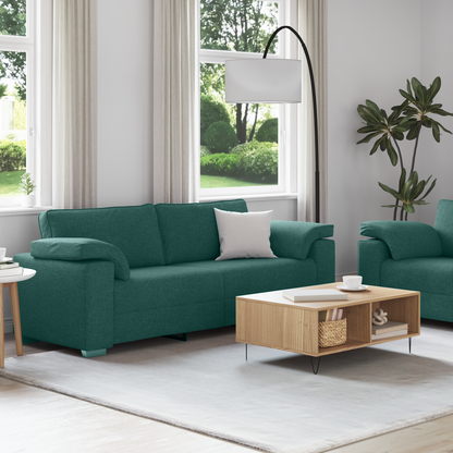 vidaXL Canapé 2 places Vert foncé 219 x 80 x 82 cm Tissu