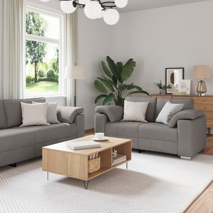 vidaXL Canapé 2 places Taupe 219 x 80 x 82 cm Tissu