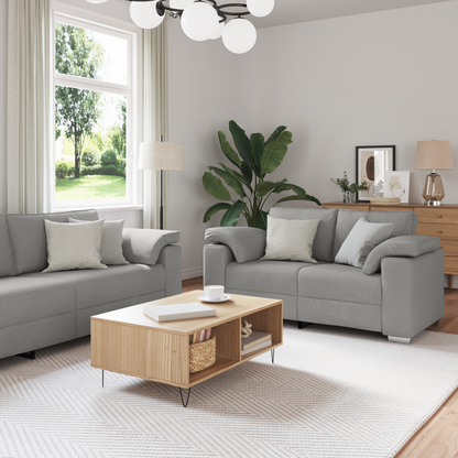 vidaXL Canapé 2 places Gris nuage 219 x 80 x 82 cm Tissu