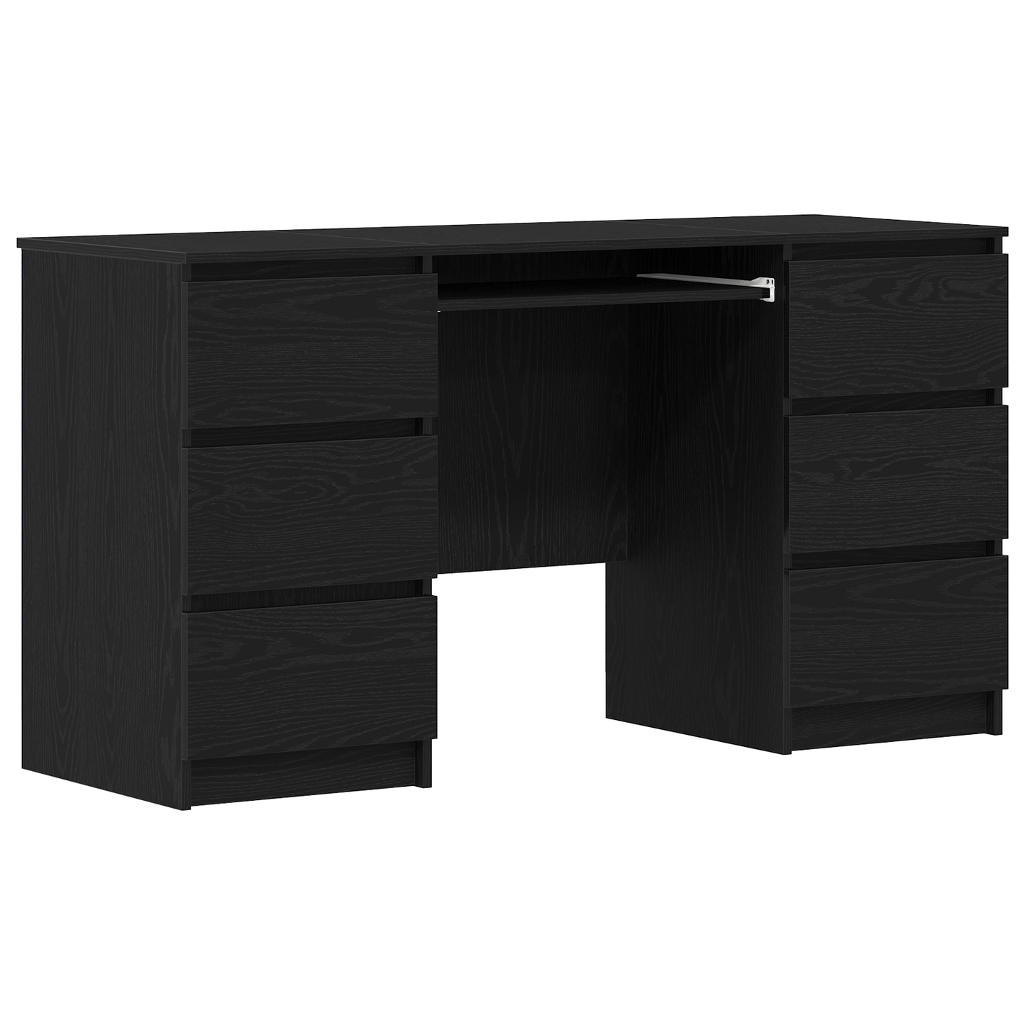 vidaXL Schreibtisch mit Speicher Schwarz Eichen-Optik 140 x 50 x 76 cm