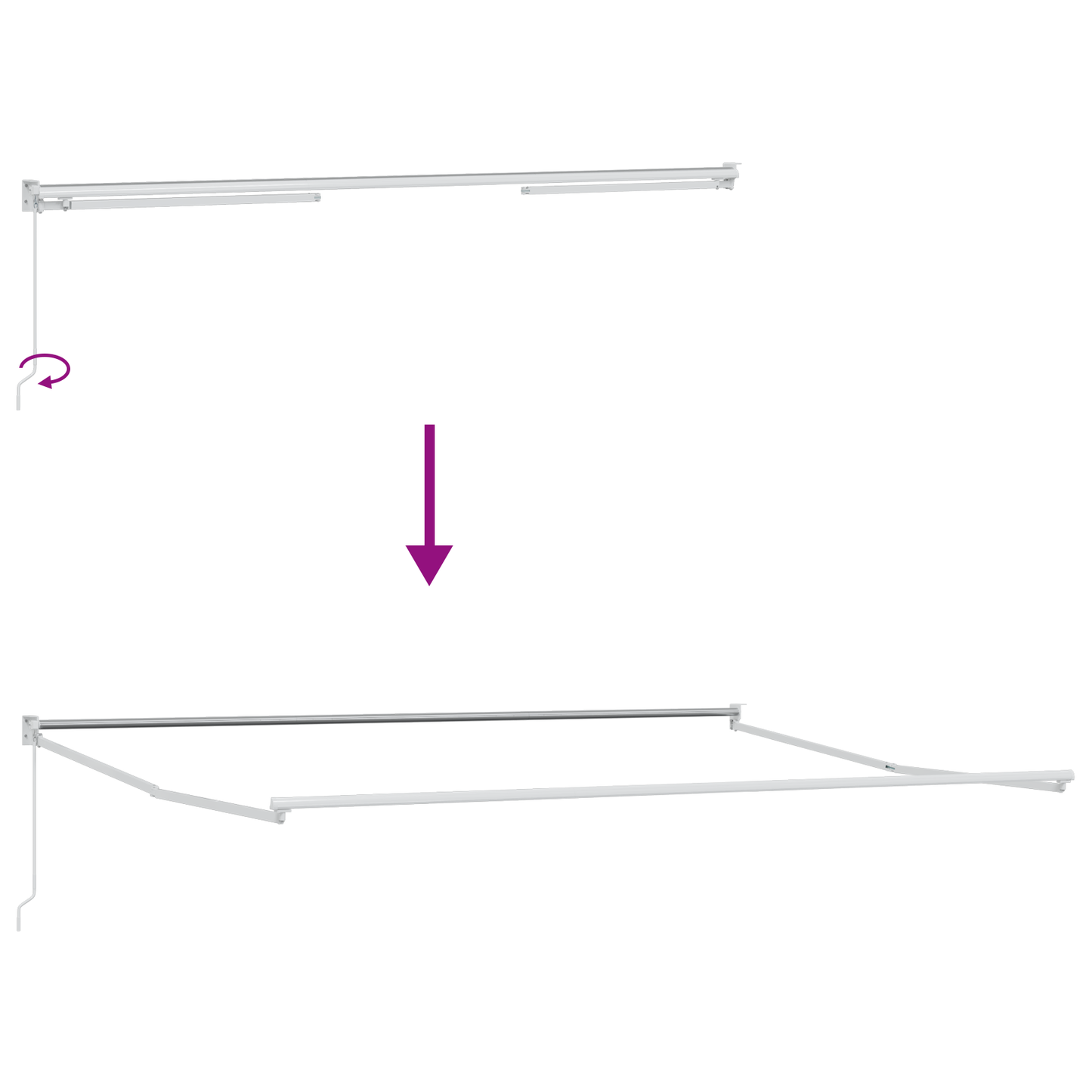 vidaXL Einziehbare Markise Grün und Weiß 400 x 350 cm Stoff und Metall