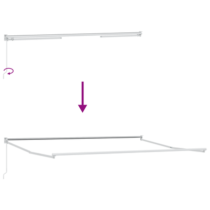 vidaXL Einziehbare Markise Grün und Weiß 400 x 350 cm Stoff und Metall