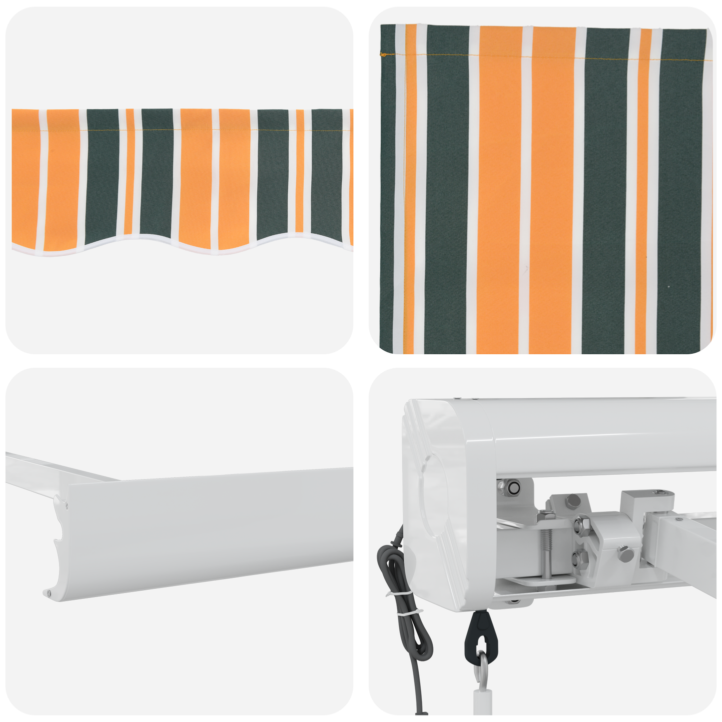 vidaXL Markise Grün und Weiß Grün und Weiß 400 x 350 cm Stoff
