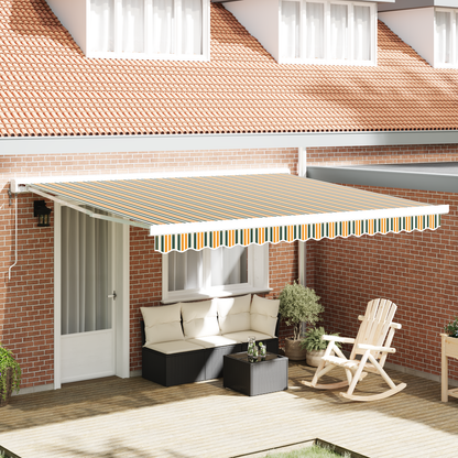 vidaXL Markise Grün und Weiß Grün und Weiß 400 x 350 cm Stoff