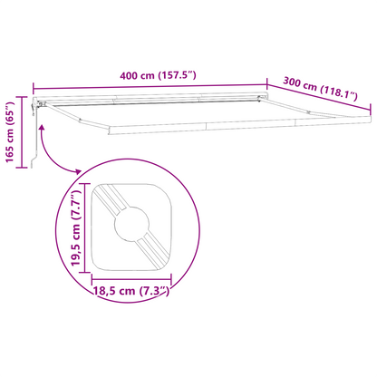 vidaXL Markise Grün und Weiß Grün und Weiß 400 x 350 cm Stoff