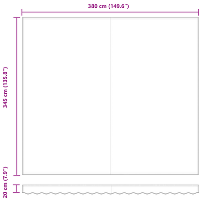 vidaXL Einziehbare Markise Grün und Weiß 400 x 350 cm Stoff