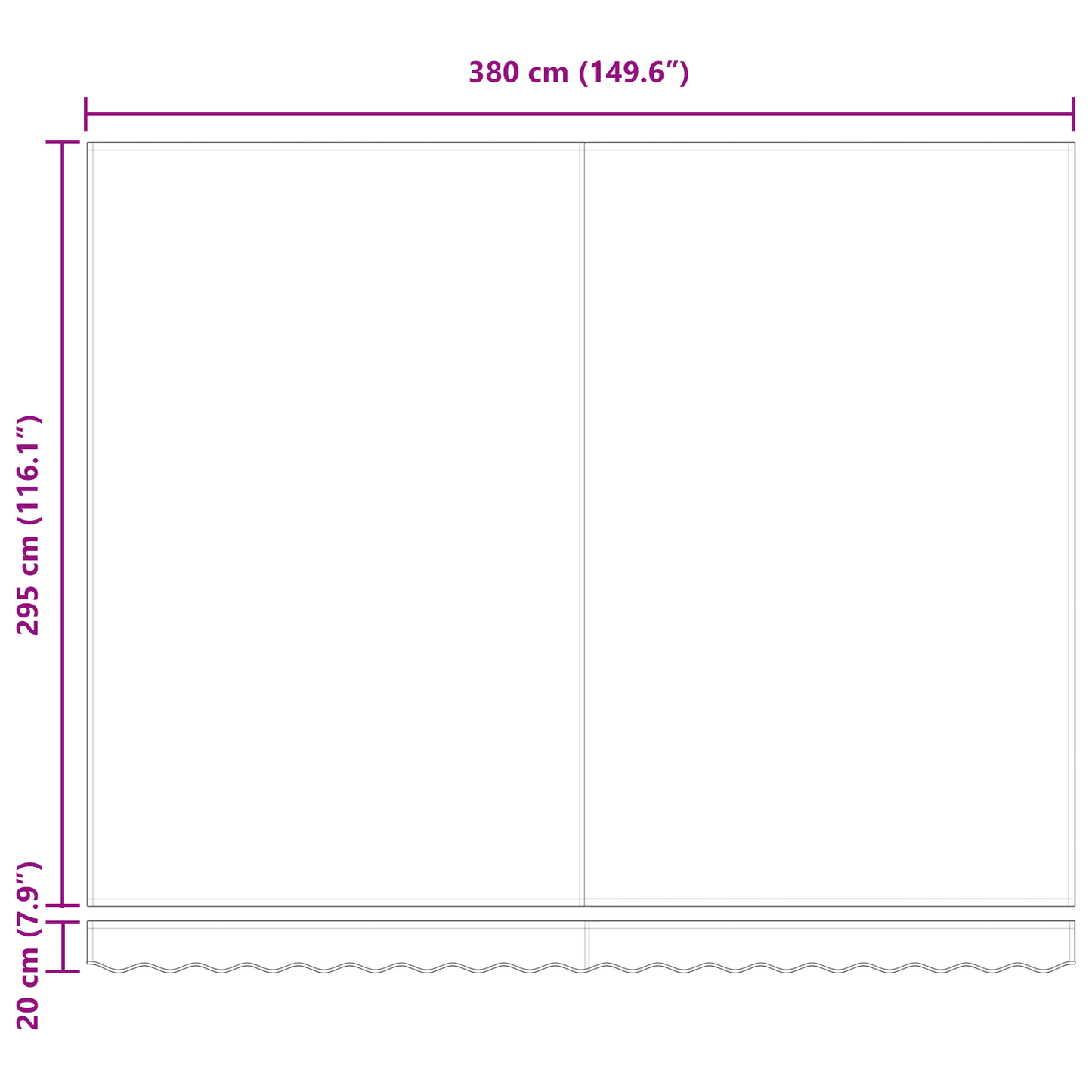 vidaXL Einziehbare Markise mit Grün und Weiß 400 x 350 cm Stoff
