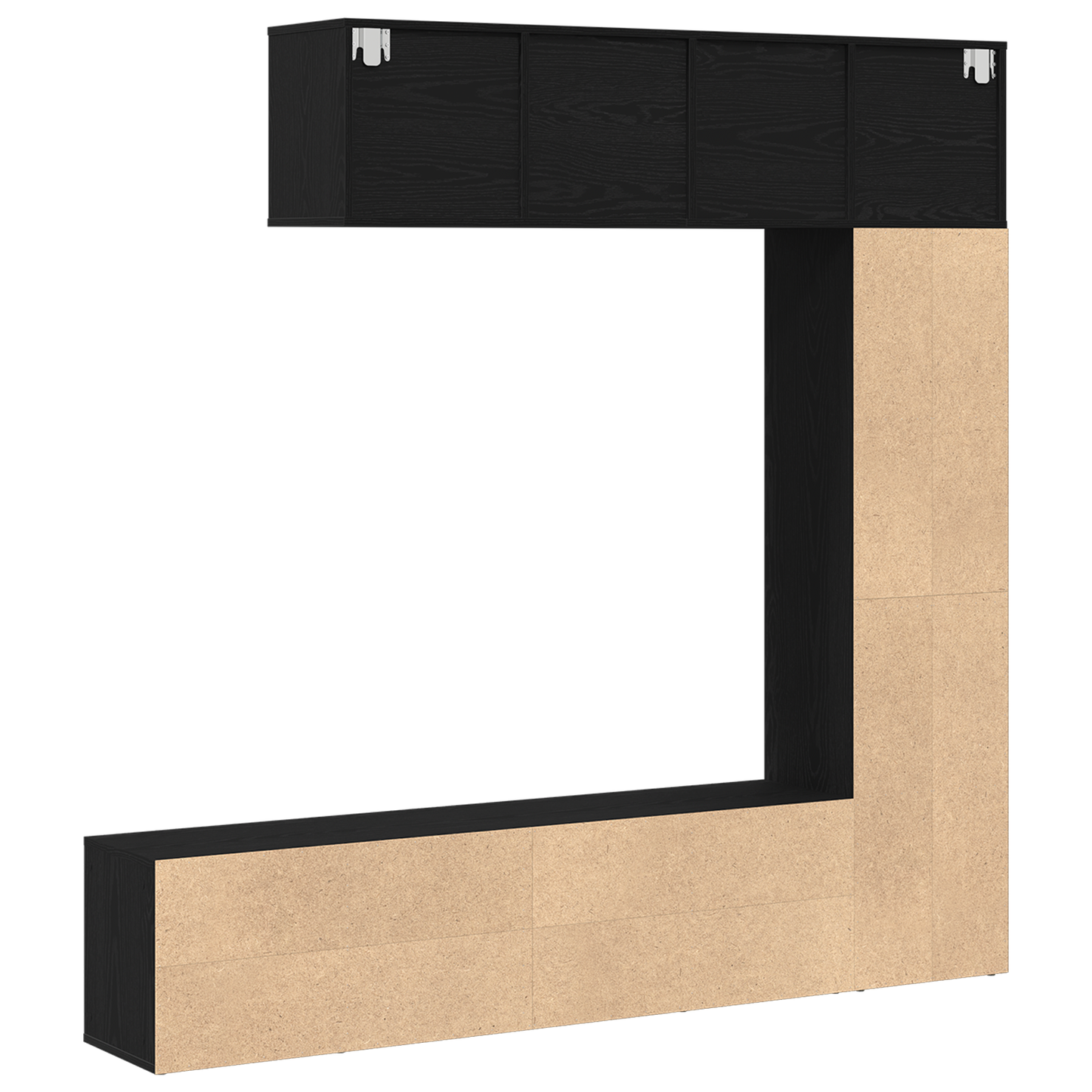 vidaXL Bücherregal 3 pcs Schwarz Eichen-Optik 36 x 30 x 143 cm
