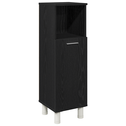 vidaXL Badezimmermöbel-Set mit Regal 4 pcs Schwarz 30 x 30 x 179,5 cm
