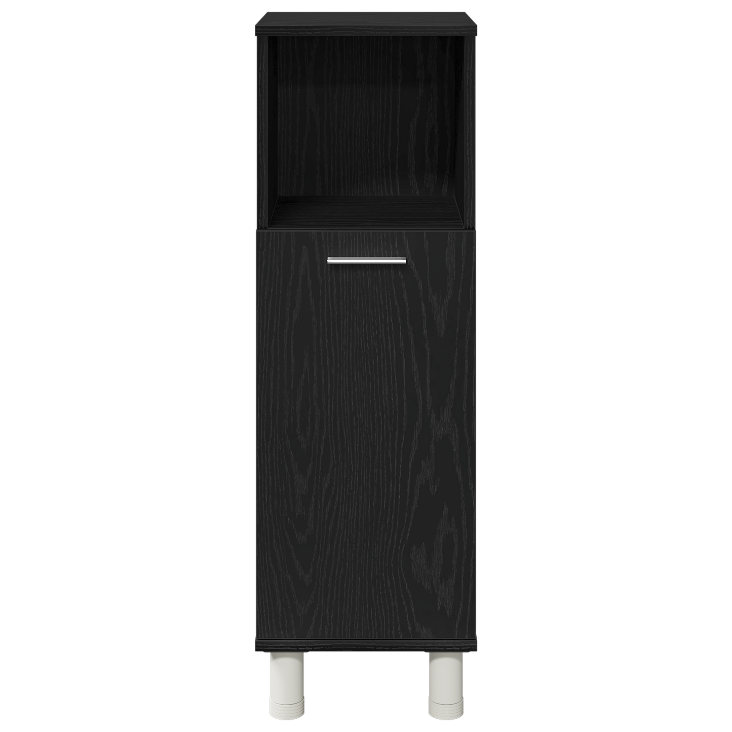 vidaXL Badezimmermöbel-Set mit Regal 4 pcs Schwarz 30 x 30 x 179,5 cm