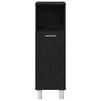 vidaXL Badezimmermöbel-Set mit Regal 4 pcs Schwarz 30 x 30 x 179,5 cm