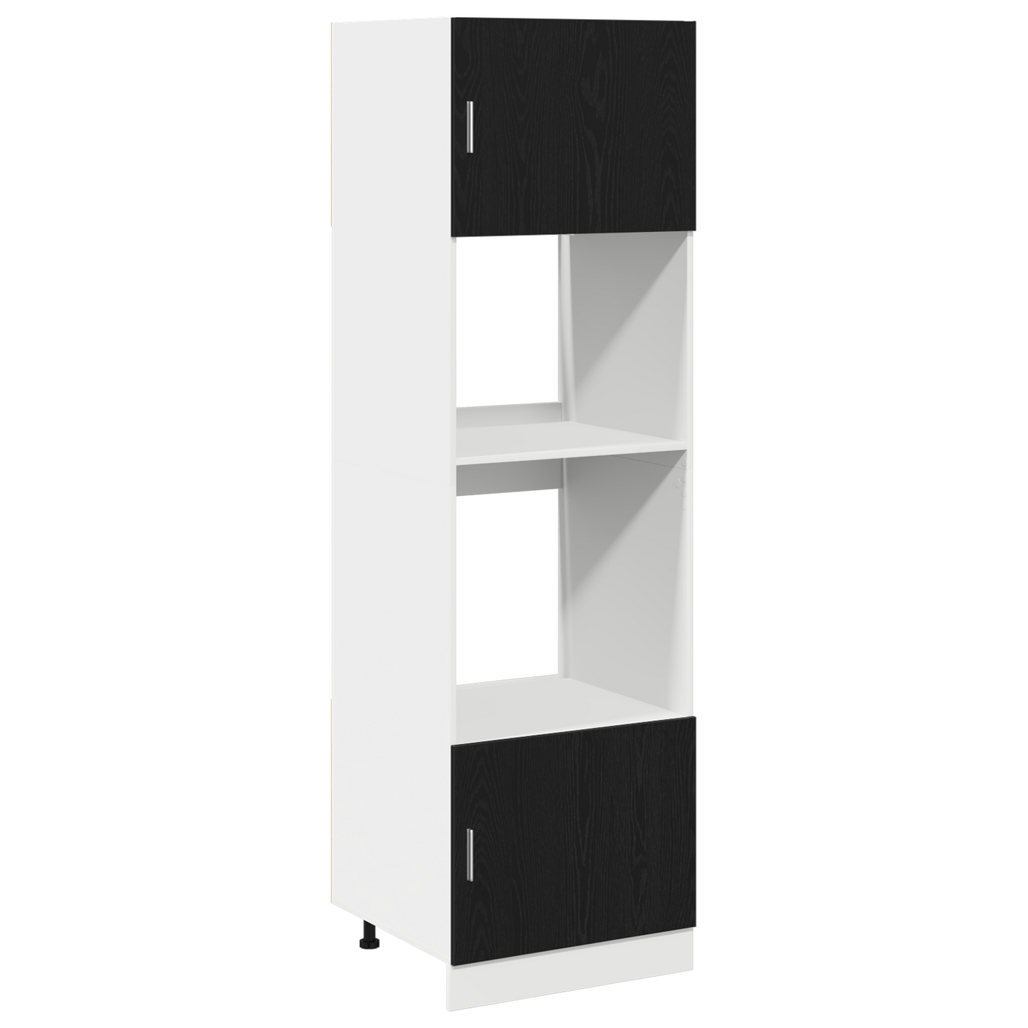 vidaXL Meuble haut avec étagères noir aspect chêne 60 x 57 x 207 cm