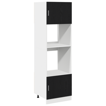 vidaXL Meuble haut avec étagères noir aspect chêne 60 x 57 x 207 cm