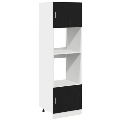 vidaXL Meuble haut avec étagères noir aspect chêne 60 x 57 x 207 cm