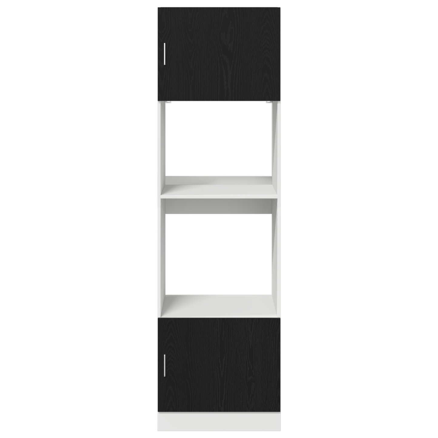 vidaXL Meuble haut avec étagères noir aspect chêne 60 x 57 x 207 cm
