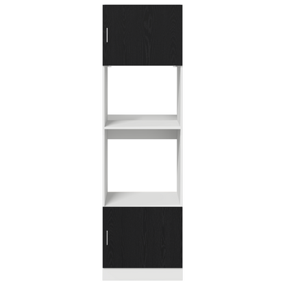 vidaXL Meuble haut avec étagères noir aspect chêne 60 x 57 x 207 cm