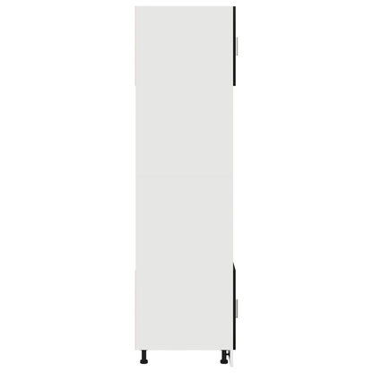 vidaXL Meuble haut avec étagères noir aspect chêne 60 x 57 x 207 cm