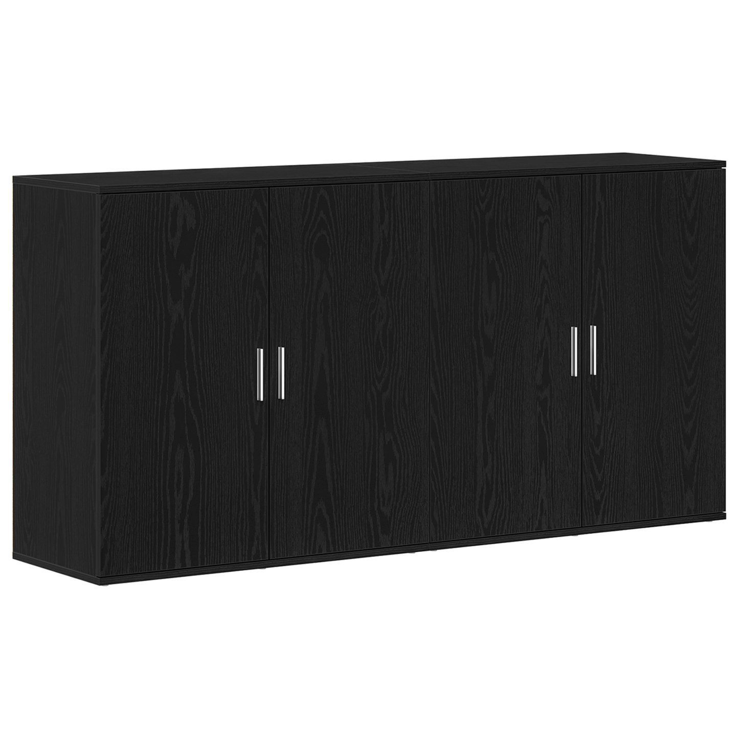 vidaXL Sideboard 2 pcs Schwarz Eichen-Optik 79 x 38 x 80 cm